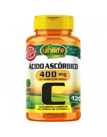 VITAMINA C PURE ACIDO ASCORBICO 120 CAPS- UNILIFE 1574