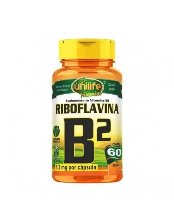 VITAMINA B2 - RIBOFLAVINA 500MG - 60CAPS - UNILIFE