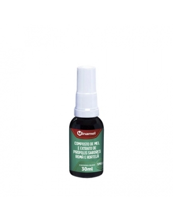 SPRAY PROPOLIS, MEL, ROMA E HORTELA 30ML - MINAMEL