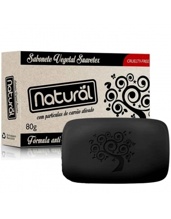 SABONETE NAT. C/PARTICULAS DE CARVÃO ATIV. 80G(934)-SUAVETEX