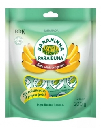 BANANINHA S/ACUCAR 200G - BANANINHA PARAIBUNA
