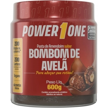 PASTA DE AMEND. BOMBOM DE AVELA 600G - POWER ONE