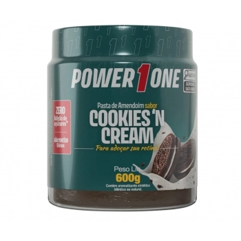 PASTA DE AMEND. COOKIES N\' CREAM 600G - POWER ONE