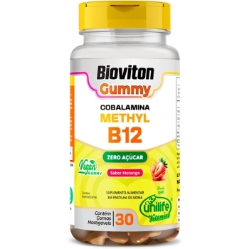 GUMMY METHYL B12 BIOVITON - SABOR MORANGO - 30 GOMAS - UNILIFE