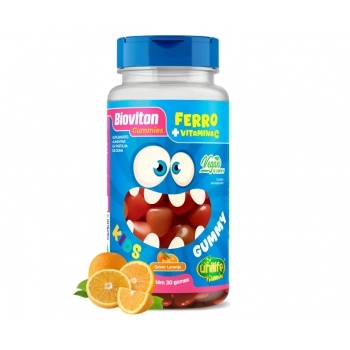 GUMMY KIDS FERRO+VIT C BIOVITON - SABOR LARANJA - 30 GOMAS - UNILIFE