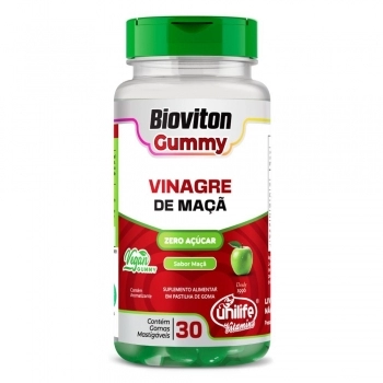 GUMMY VINAGRE DE MACA BIOVITON - SABOR MACA - 30 GOMAS - UNILIFE