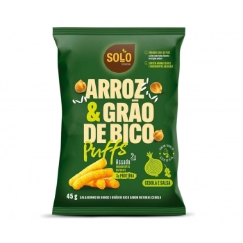 SNACK PUFFS ARROZ & GRÃO DE BICO CEBOLA E SALSA 45G - SOLO