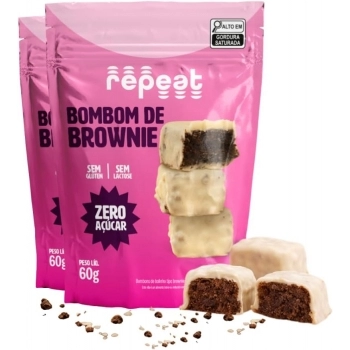 BOMBOM DE BROWNIE BRANCO ZERO AÇ. POUCH 60G - KALENA