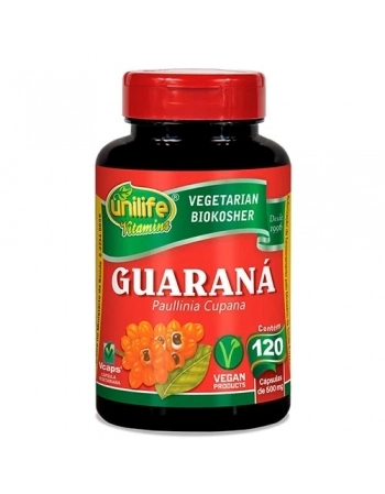 GUARANÁ 500MG - 120 CAPS - UNILIFE