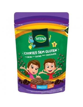 COOKIES S/ GLUTEN CACAU ZERO KIDS 80G - VITAO 20814