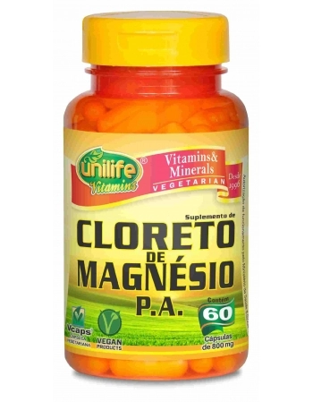 CLORETO DE MAGNESIO PA 800MG - 60 CAPS - UNILIFE