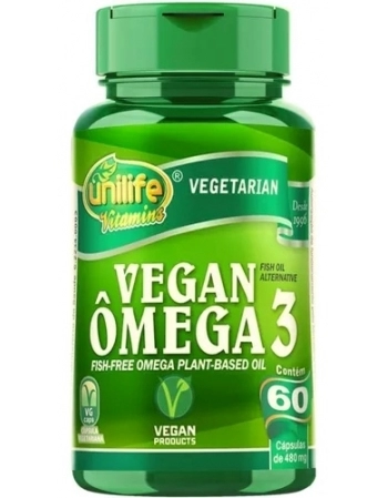 OMEGA 3 VEGAN 480 MG - 60 CAPS - UNILIFE