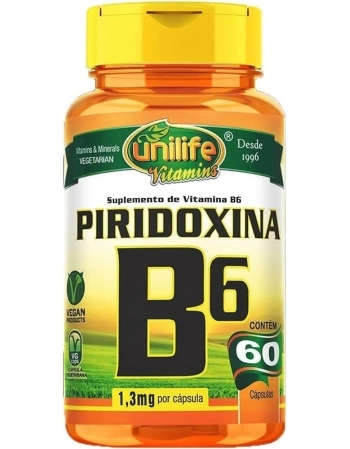 VITAMINA B6 PIRIDOXINA 500MG - 60 CAPS UNILIFE