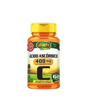 VITAMINA C ACIDO ASCORBICO 750MG - 60 CAPS UNILIFE