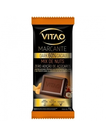 CHOCOLATE MARCANTE MEIO AMARGO MIX NUT 6 X 70G - VITAO 19995