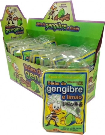BALA GENGIBRE E LIMAO DISPLAY 20 X 35G- NOVO MEL