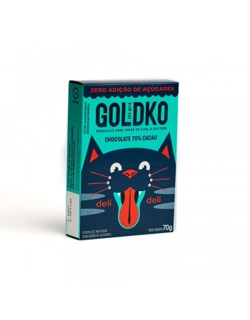 DELI CHOCOLATE 70% CACAU ZERO AÇUCAR 70G GOLD & KO - 819