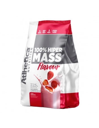 100% HIPER MASS FLAVOUR MORANGO 2,5KG - ATHLETICA 22362