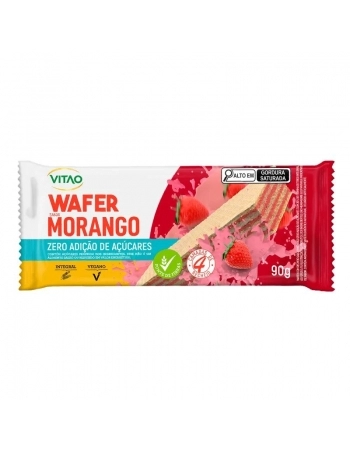 WAFER INTEGRAL MORANGO ZERO 90G (4 UNID) - VITAO 34673